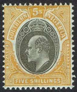 SOUTHERN NIGERIA 1904 KEVII 5/- WMK MULTI CROWN CA