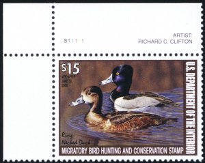 RW74, Mint NH Superb $15 Duck Stamp - PSE Graded 98 * Stuart Katz