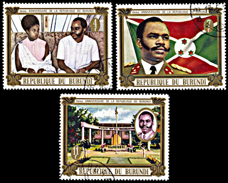 Burundi 347-349, CTO, 4th Anniversary of the Republic