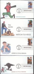 #3083-86 Folk Heroes Byrnes FDC Set