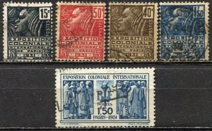 France; 1930-1931: Sc. # 258-262:  Used Cpl. Set