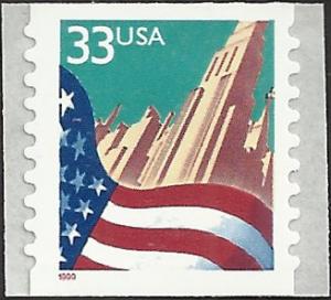 # 3281c MINT NEVER HINGED FLAG AND CITY SMALL DATE