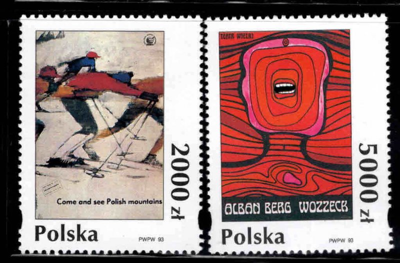 Poland Scott 3182-3183 MNH** Poster Stamp set