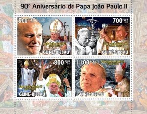 GUINEA BISSAU - 2010 - Pope John Paul II - Perf 4v Sheet - Mint Never Hinged