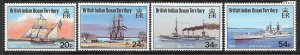 BRITISH INDIAN OCEAN TERRITORY Sc 115-118 NH ISSUE OF 1991 - SHIPS 