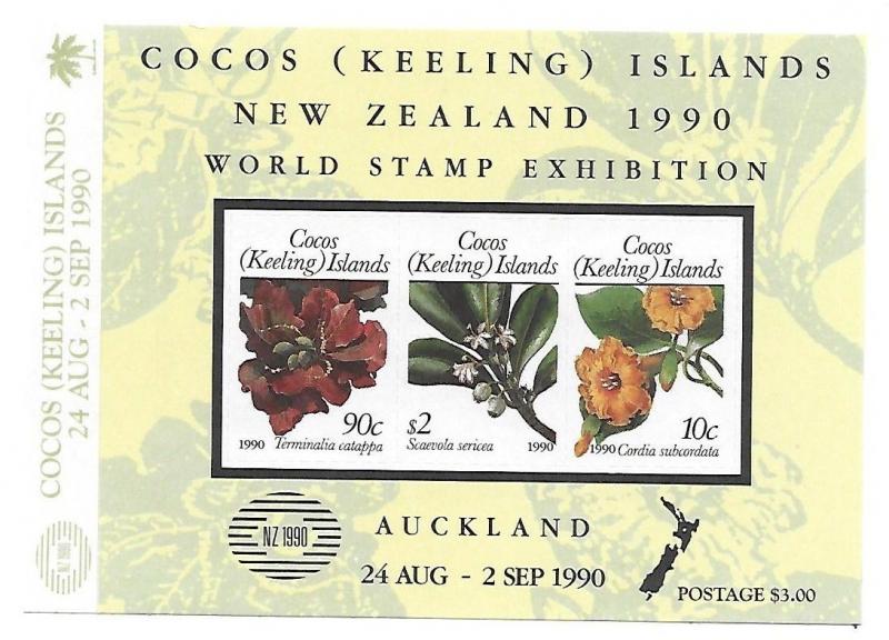 Cocos Islands 1990 Flowering Plants Sheet MNH C1