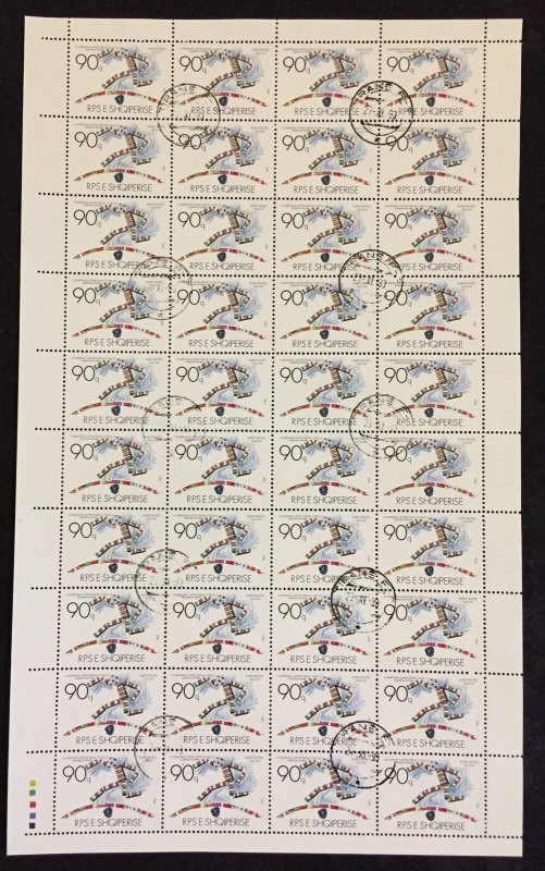 ALBANIA 1990 Football World Cup Set in Sheets Used (120 Stamps) AL29