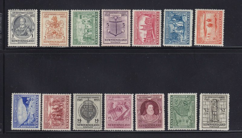 Newfoundland Scott #212 - 226 VF OG hinged nice color cv $ 140 ! see pic !