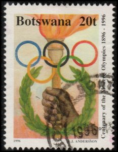 Botswana 602 - Used - 20t Olympics (1996) (cv $0.50)