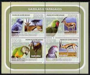 Guinea - Bissau 2008 Gazelles and Birds (Parrots) perf sh...