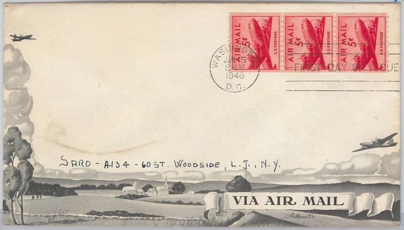 52491 -  UNITED  STATES - CACHET  COVER - Scott # C 37 X 3 - AIRMAIL