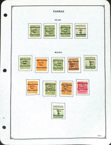 USA Precancel Stamp Collection on 5 Garden City Pages, Kansas