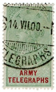 (I.B) QV Telegraphs : Army Telegraphs 10/- (Standerton - Boer War) 