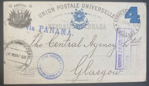 1898 Molliendo Peru Postal Stationery Postcard Cover To Glasgow Scotland