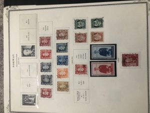Beautiful Norway & Tunisia Stamp Book Very Old Missing Cover