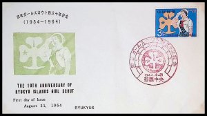 Ryukyu Islands Sc#121 Girl Scouts (1964) FDC