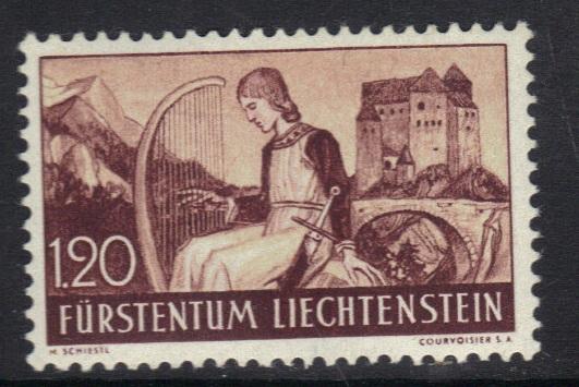 Liechtenstein 1937 MH 1f.20 Minstrel and Gutenberg castle  #