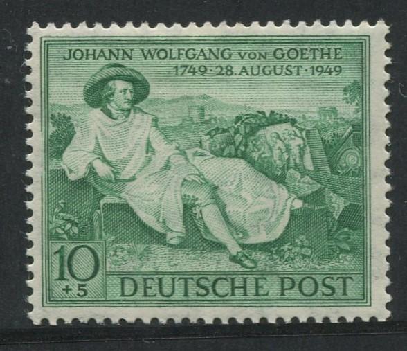 Germany - Scott B306 - Goethe -1949 - MVLH - Single 10pf +5pf Stamps