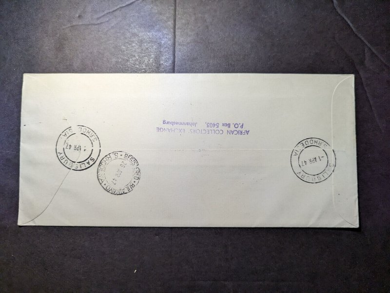 1947 Registered Southern Rhodesia First Day Cover FDC Salisbury to Bulawayo