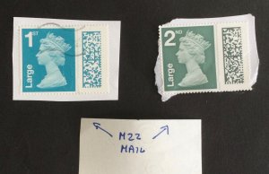 GB. 2022. Large letter 1st/2nd class barcoded QE2 security stamps  on paper.
