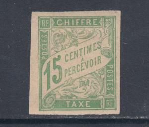 France Sc J31 MLH. 1894 15c light green imperf Postage Due, almost VF