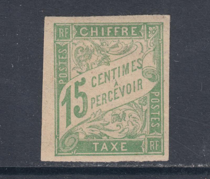 France Sc J31 MLH. 1894 15c light green imperf Postage Due, almost VF