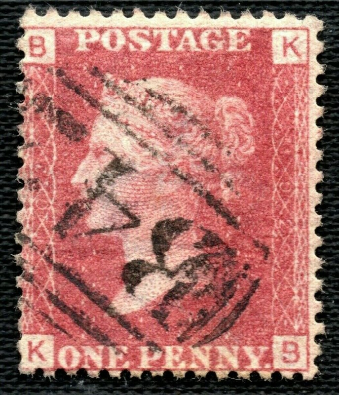 GB WALES QV Stamp RARE NUMERAL *B42*WALTON Radnorshire 1d Red Plate 102 BLRED132