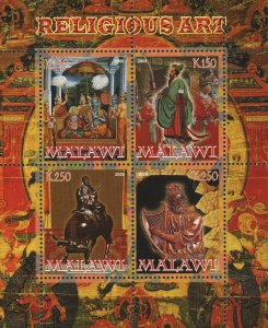 Malawi Religious Art sacred Art Statue Figurine Painting Souvenir Sheet of 4 Sta