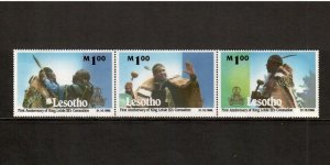 Lesotho 1999 - King Letsie lll - Strip of 3 Stamps - Scott #1168 - MNH