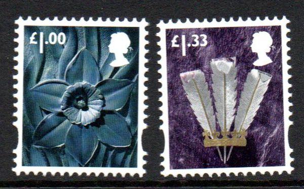 Great Britain Wales  44-5 2015  Daffodil & Feathers stamp set mint NH