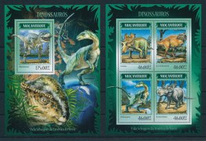 [106387] Mozambique 2014 Prehistoric animals dinosaurs Sheet MNH