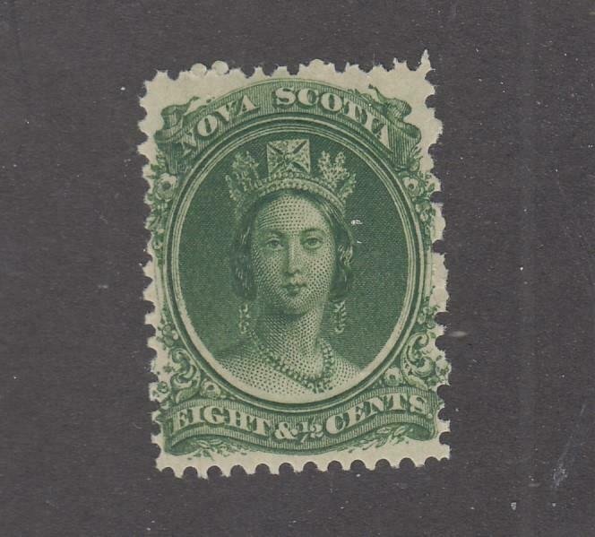 NOVA SCOTIA # 11 VF-MXLH 81/2cts GREEN CAT VALUE $15 (NS46)