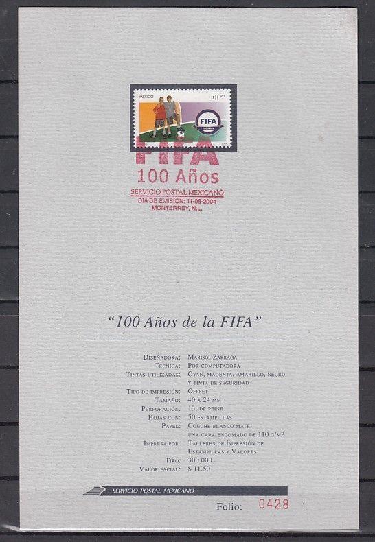 Mexico, Scott cat. 2353. FIFA-Soccer issue. Postal Bulletin. First day cancel.