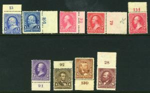 #246//256 all with  Plate # (MINT  Hinged) cv$765.00