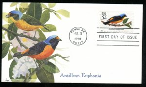 US 3222 Tropical Birds - Antilean Euphonia UA Fleetwood cachet FDC
