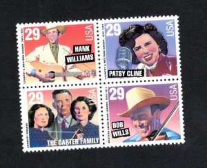 2771-74 Country & Western Singers Block MNH