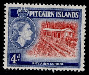 PITCAIRN ISLANDS QEII SG23, 4d scarlet & deep ultramarine, NH MINT.