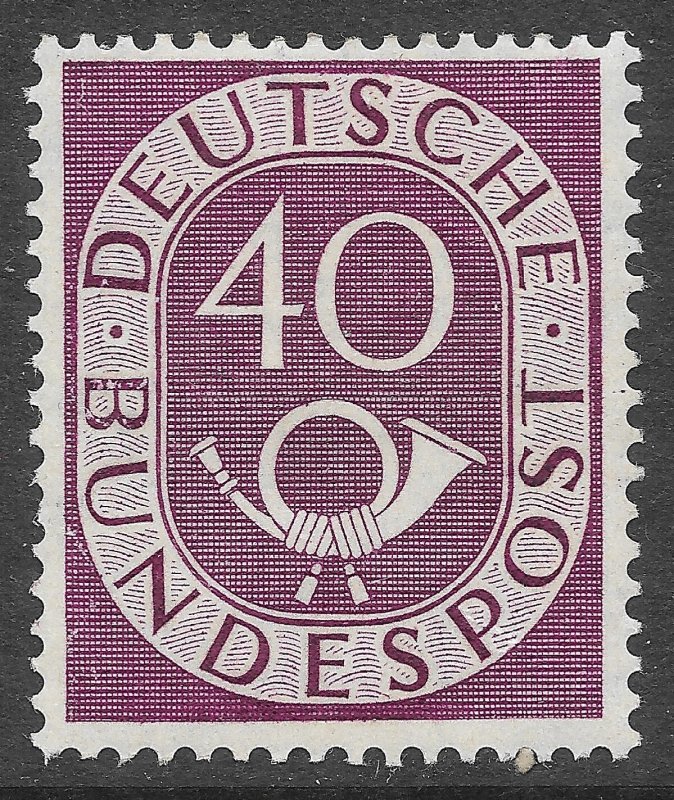 MH 1952 German Numeral & Post Horn 40pf Postage Stamp, Scott #680*