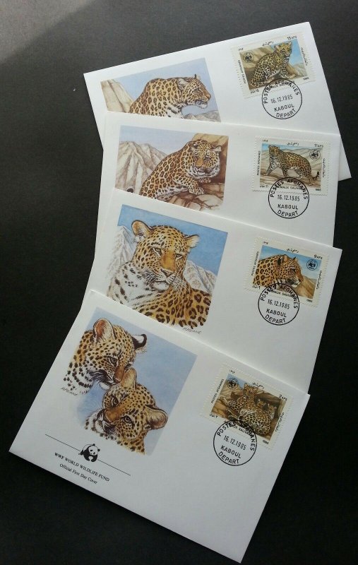 Afghanistan WWF Leopard 1985 Big Cat Cheetah Wildlife (stamp FDC)