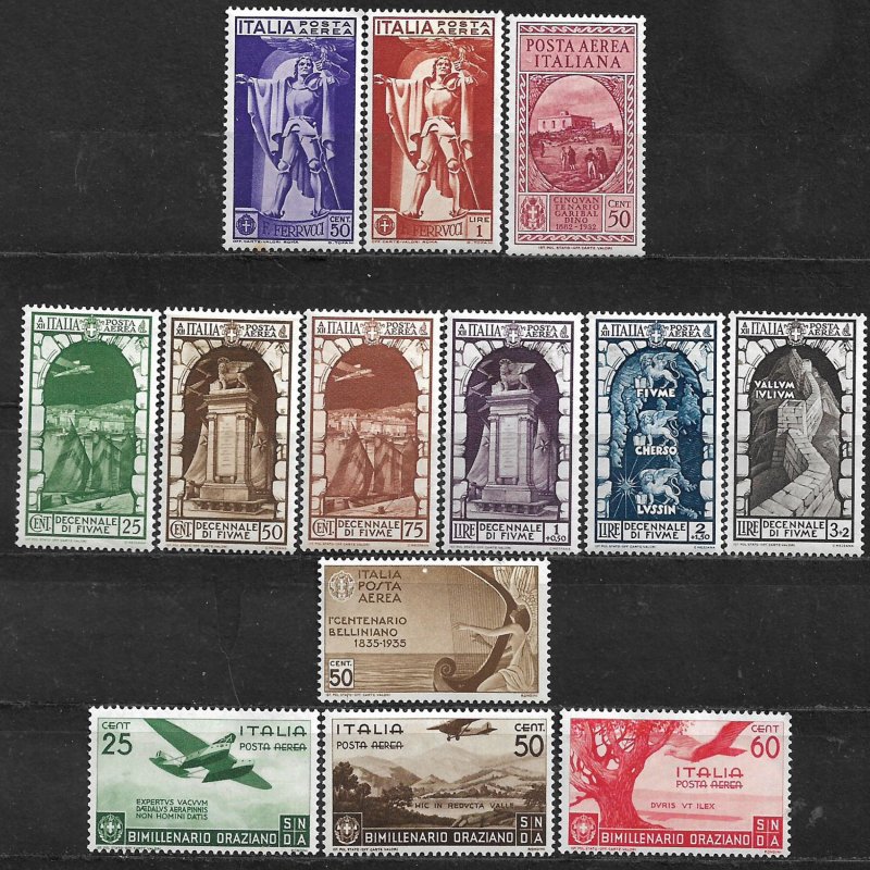 COLLECTION LOT OF 13 ITALY AIR MAIL MH 1932+ STAMPS 2 SCAN
