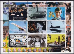 Niger 1998 Events 1960/1969 CONCORDE/APOLLO 11/KENNEDY Sheetlet (9) Perf.MNH