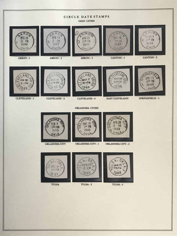 US Circular Date Stamp Collection (Odd/Boys/Girls/Double Town/Port/City/State)