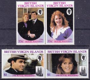 Virgin Isls. 537-40 MNH 1986 Royal Wedding Pairs