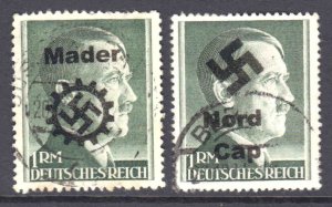 GERMANY 524 1944 LOCAL MADER, NORD CAP OVERPRINT CDS VF SOUND