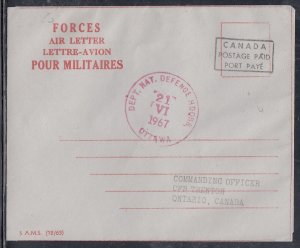 Canada -Jun 1967 Forces Air Letter, Ottawa, ON