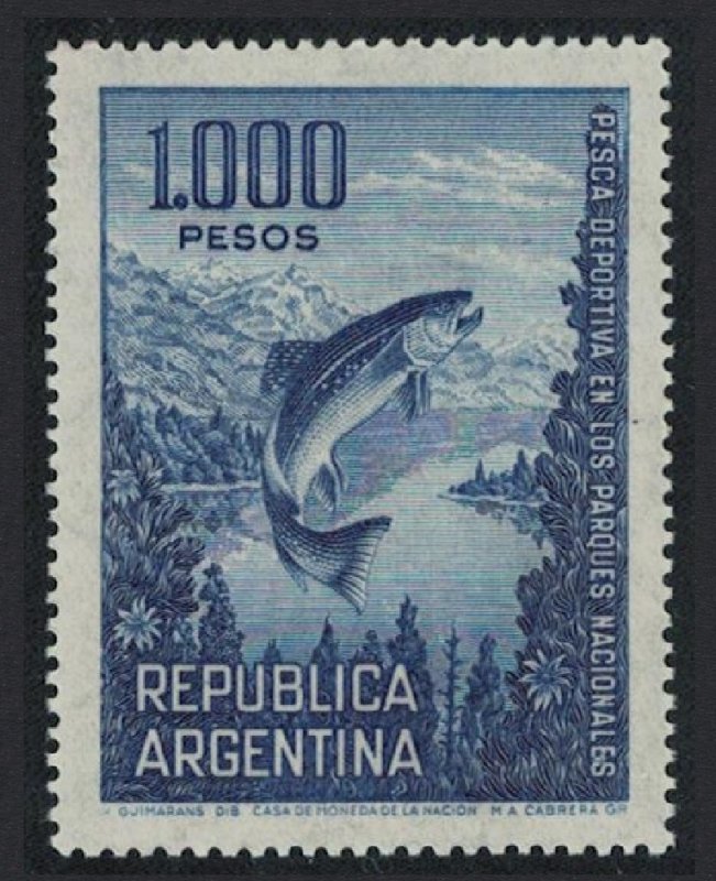 Argentina Leaping salmon Fish 1000p No Wmk 1974 MNH SC#829A SG#1290 MI#1011Y