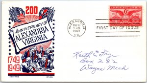 U.S. FIRST DAY COVER BICENTENNIAL OF THE CITY OF ALEXANDRIA VIRGINIA KEN BOLL