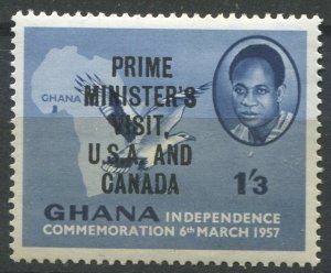 Ghana Sc#31 MNH, 1sh3p dk bl, Visit of President Kwame Nkrumah in the USA and...