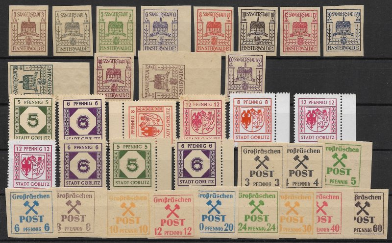 German Locals: Lot MNH Stamps with a plate error