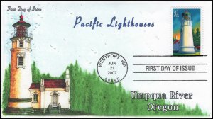 AO-4149-2, 2007, Pacific Lighthouses, FDC, Add-on Cachet, Standard Postmark, Ump